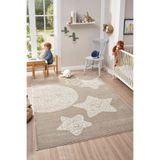 Mia Home&Living Yumuşak Dokuma Halı Ay,Yıldız Gece Temalı Leke Tutmaz Bebek Odası Çocuk Odası Genç Oda Halı Starmoon