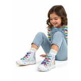 MİA KİDS-2400 Hologram 3D Kız Çocuk Bacıklı &Fermuarlı GÜMÜŞ Sneakers