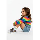 MİA KİDS-2401 Hologram 3D Kız Çocuk Cırtlı IŞIKLI Platin Sneakers