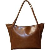 Mia Luas Kadın Fermuarlı Salaş Model Shopper El ve Omuz Çanta (4 Renk) -1040 - 88-Taba