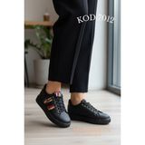 Mia Marya Şerit Detaylı Kadın Sneakers - Yüksek Tabanlı ve Konforlu Günlük Spor Ayakkabı - Siyah