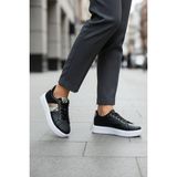Mia Marya Yılan Desenli Kadın Sneaker – Ortopedik Platform Kalın Taban Spor Ayakkabı - Beyas - Siyah
