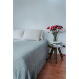 Mia Mina Home & Baby 4 Kat Müslin Battal Boy Haki Yeşil - Ekru Renk 240 x 270 cm Yatak Örtüsü - Pike
