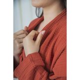 Mia Mina Home & Baby 4 Kat Müslin Kimono Model Kiremit Renk Bornoz / Sabahlık - XL