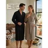 Mia Mina Home & Baby 4 Kat Müslin Kimono Model Vizon Renk Unisex Kalıp Bornoz / Sabahlık - XL