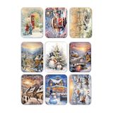 Mia Pera 9lu Simli Yılbaşı Kartpostal Seti Yeni Yıl Kardan Adam Tramvay Kış Manzara Nostalji