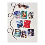 Mia Pera Simli Yılbaşı Etiket Hediye Kart Yeniyıl Kırmızı Beyaz Yeşil İp 8 Adet 7 X 5,5 Cm