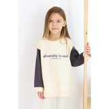 MiaBaby Diversity Baskılı Unisex Sweatshirt - 10 - 11 Yaş - Ekru - Antrasit