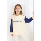 MiaBaby Diversity Baskılı Unisex Sweatshirt - 5 - 6 Yaş - Ekru - Lacivert