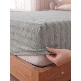 Miabella Home %100 Pamuk Armürlü Çift Kişilik Lastikli Çarşaf Fitted Yumuşak Dokulu Tek Kişilik Lastikli Çarşaf - Gri - 160 x 200