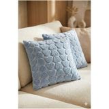 Miabella Home 2'li Peluş Kalp Desenli Kırlent Kılıfı 45x45 cm | Fermuarlı Dekoratif Yastık Kılıfı