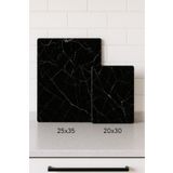 Miabella Home 2'li Temperli Cam Kesme Tahtası 20x30 & 25x35 Cm | Mermer Desenli Antibakteriyel Mutfak Doğrama Camı