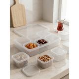 Miabella Home 7 Parça Kahvaltılık Seti, Sızdırmaz Kapaklı,saklama Kabı, Çerezlik, Kahvaltılık - Şeffaf