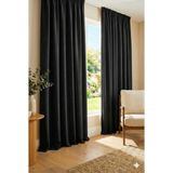 Miabella Home Blackout,karartma Fon Perde,ekstrafor Büzgülü,ışık Geçirmez,kornişli,tek Kanat Güneşlik Fon Perde - Siyah - 140 x 210 cm