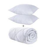 Miabella Home Çift Kişilik ,antibakteriyel,mikrofiber Saten Beyaz Yastık Yorgan Seti ,yumuşak,terletmez,%100 Pamuk