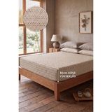 Miabella Home Çift Kişilik Lastikli Çarşaf %100 Pamuk Armürlü Fitted Yumuşak Dokulu Tek Kişilik Lastikli Çarşaf - Bej - 100 x 200