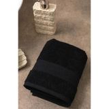Miabella Home El Yüz Havlusu, %100 Pamuk, Siyah Tekli Spor havlusu, Hızlı Kuruyan, Yumuşak 50x90 cm