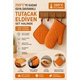 Miabella Home Fırın Eldiveni Fırın Tutacağı Premium Isı Geçirmez Mutfak Eldiveni Tutacak Isıya Dayanıklı Eldiven - 17 X 27 - Turuncu