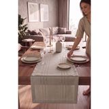 Miabella Home Masa Ranner 45 x 220 cm Runner Amerikan Servisi Keten Dokulu Masa Runner Dekoratif Runner - Bej
