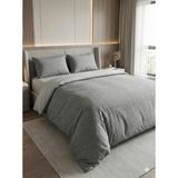 Miabella Home Pamuklu Çift Kişilik Nevresim Takımı Lastikli Çarşaflı Çift Kişilik Nevresim Takımı Nevresim Seti - Antrasit - 200 x 230 cm