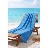 Miabella Home Plaj Havlusu Büyük Boy %100 Pamuk Vücut Havlusu Yumuşak Deniz Havlusu Peştemal Havlu - Mavi - 70 x 150 cm
