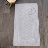 Miabella Home Seccade Diz Ağrıtmayan Kadife Kaymaz Taban Kabartmalı, Işlemeli, Özel Yumuşak Taban %100 Pamuk - Gri - 70 x 120 cm
