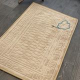 Miabella Home Seccade Diz Ağrıtmayan Kadife Kaymaz Taban Kabartmalı, Işlemeli, Özel Yumuşak Taban %100 Pamuk - Kahverengi - 70 x 120 cm