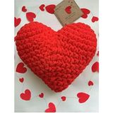 Miacara Sevgililer Günü Için Alize Puffy Kalpli Yastık - Kırmızı - 35 x 35 cm