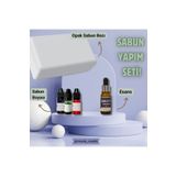 MİADA Sabun Yapım Seti Sabun Yapma kiti 1 kg Opak Sabun bazı + 3 Renk Sabun Boyası + 1 Esans