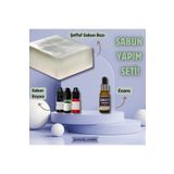 MİADA Sabun Yapım Seti Sabun Yapma kiti 1 kg Şeffaf Sabun bazı + 3 Renk Sabun Boyası + 1 Esans