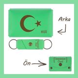 Miaju Açık Mavi, Ay Yıldız Desenli, Isme Özel, Cüzdan Ve Anahtarlık Set, Hediyelik Anı, Muhteşem Hatıra - Fıstık Yeşili