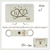 Miaju Açık Yeşil, Iki Kalp, Bir Aşk! Isme ve Baş Harfe Özel Cüzdan & Anahtarlık Seti, Sevgililer Günü’ne - Beyaz