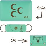 Miaju Açık Yeşil, Üç Hilal Desenli, İsme Özel Cüzdan Ve Anahtarlık Set, Akrabalara Özel Hediye Aksesuar