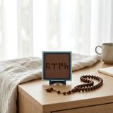 Miaju Göktürkçe Türk Yazılı Modern Dekoratif Obje, Yaşam Alanınıza Tarihi Bir Derinlik Katın 10X10 cm - Açık Kahve