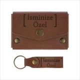 Miaju Kahve Renk, İsme Özel Cüzdan Ve Anahtarlık Seti, Benzersiz Hediyelik Takım, Muhteşem Tasarım