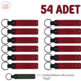 Miaju Kariyer Günü Tanıtım Standında Dağıtılacak, 54'Lü Set, İsim Yazılı Deri Anahtarlık, Kırmızı & Yeşil