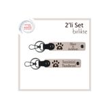 Miaju Kedi İsimli Yazılabilir Kalpli Pati Anahtarlık, Sevgiliye Özel Hediyelik Set, Pudra-Pudra