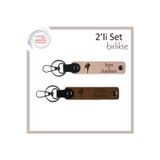 Miaju Kickboks Temalı Minimalist Armağan, Erkek Sevgiliye Kişisel Yazılı Anahtarlık, Yavru Ağzı-Açık Kahve