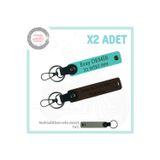 Miaju Kişisel Anahtarlık Set X2 – Taksi, Otomobil, Motosiklet İçin Plaka & İsim, Koyu Kahve-Turkuaz-Gr