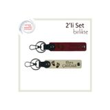 Miaju Kişiye Özel Kalpli Bebek Ayağı Temalı Anahtarlık Takımı, Aileye İlk Hatıra Olarak, Bordo-Sütlü Kahve