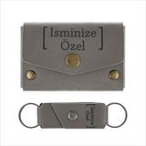 Miaju Kül Gri Renk, İsminize Özel Hazırlanan Cüzdan Ve Anahtarlık Seti, Sevgiliye Unutulmaz Hatıra Hediye