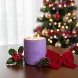 Miaju Mistik ve Büyülü Dokunuş Etkisi, Çift Alevli Kokusuz Mum, Kendiniz Için Özel Hediye, Mor Renk