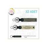 Miaju Motor Severlere Özel, İsim Plaka Ve B Rh (-) Kan Grubu Yazılı X2 Anahtarlık Set, Kül Gri-S Kahve-Ysl