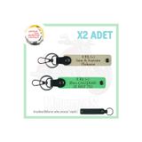 Miaju Motorcu Tarzı Plakalı & İsimli X2 Deri Set Anahtarlık, 0 Rh (-) Kan Grubu İle, S Kahve-F Yeşil-Syh