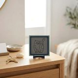 Miaju Neşeli Kedi Yazılı Modern Dekoratif Obje, Ev ve Ofise Estetik ve Neşe Veren Masaüstü Aksesuarı 10X10 - Kül Gri