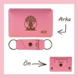 Miaju Pembe Renk, Hayat Ağacı Sevenlere, Kişisel, İsme Özel Cüzdan Ve Anahtarlık Set, Efsane Hatıra Takım