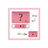 Miaju Pembe Renk, Soru İşareti Desenli, İsme Özel, Cüzdan Ve Anahtarlık Set, Sevgiliye Hediyelik Takım