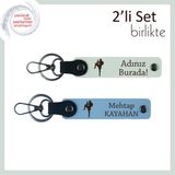 Miaju Tekvando Temalı Tarz Sahibi Hediyelik, Erkek Kardeşe Kişisel Isim Yazılı Anahtarlık, Beyaz-Gök Mavi - İsminize Özel Üretim