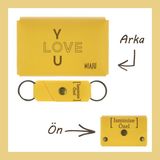 Miaju Yavru Ağzı, I Love You, Isme Özel Cüzdan Ve Anahtarlık Set, Efsane Hediye, Her Zaman Yanında - Sarı