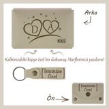 Miaju Yavru Ağzı, Kalp Içinde Isim Baş Harfleri! Sevgililer Günü’ne, Kişiye Özel Cüzdan & Anahtarlık Seti - Sütlü Kahve